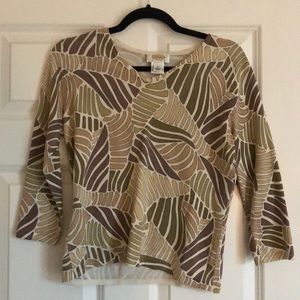 Talbots Petites Silk Print Shirt